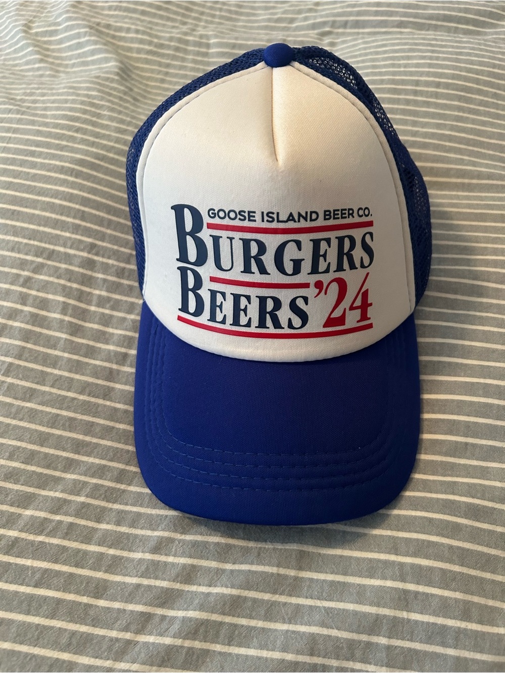 Goose Island Beer Co. "Burgers Beers '24" Trucker Hat - Blue & White